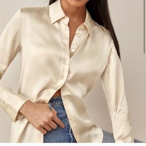 Reformation Sky Relaxed Silk Top